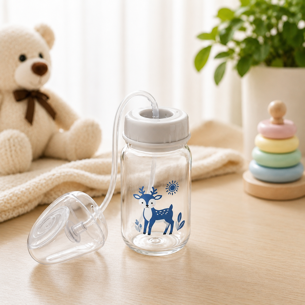 Silicone Tube Hands Free Baby Feeding Bottle