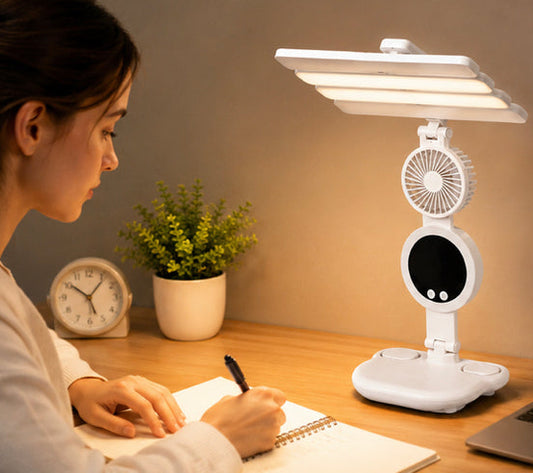 Rechargeable 3 In 1 LED Fan Desk Lamp