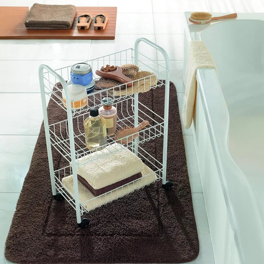 Danny Home 3-Tier Metal Storage Trolley Organizer With Wheels