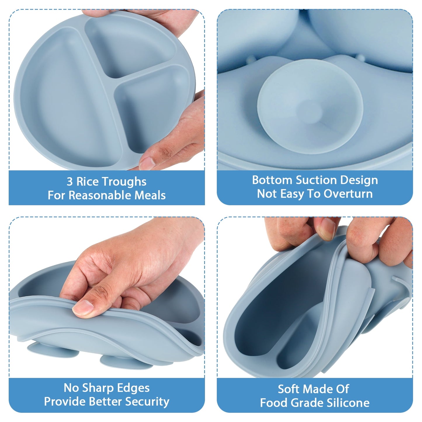 Silicone 8In1 Baby Tableware Feeding Set