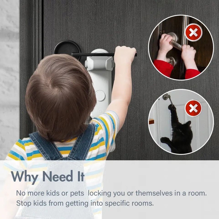 Child Safety Door Lever Lock with Rotary Design