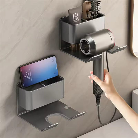 Multifunctional Wall Mounted Hair Dryer And Storage Organizer