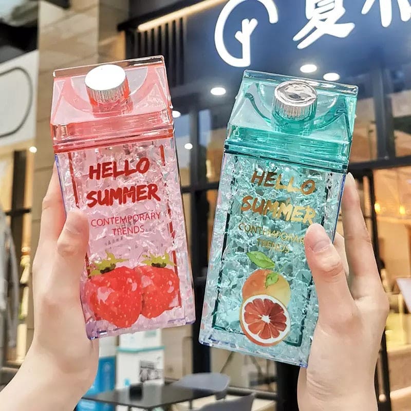 Hello Summer Straw Fashion Ice Fruit Water Bottle