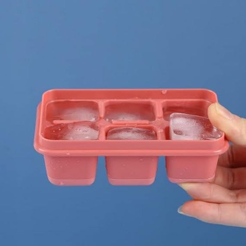 Mini Silicone Ice Cube Tray With Lid (Pack Of 2)