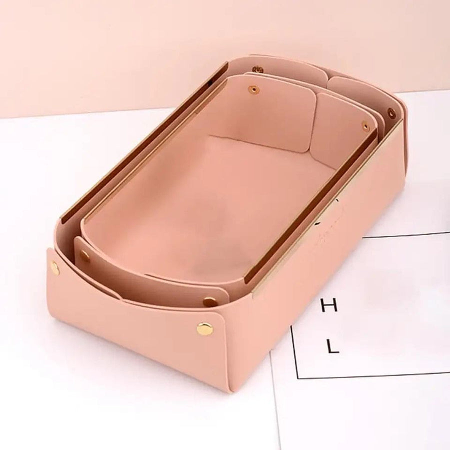 Premium Quality Desktop Leather Storage Tray Jewelry Organizer