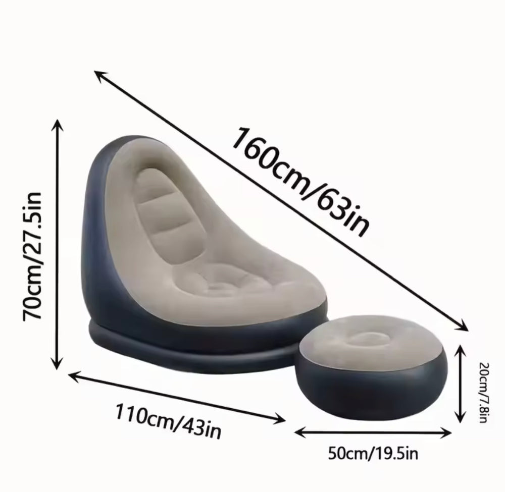 2pcs Inflatable Portable Air Mattress Folding Chair Sofa