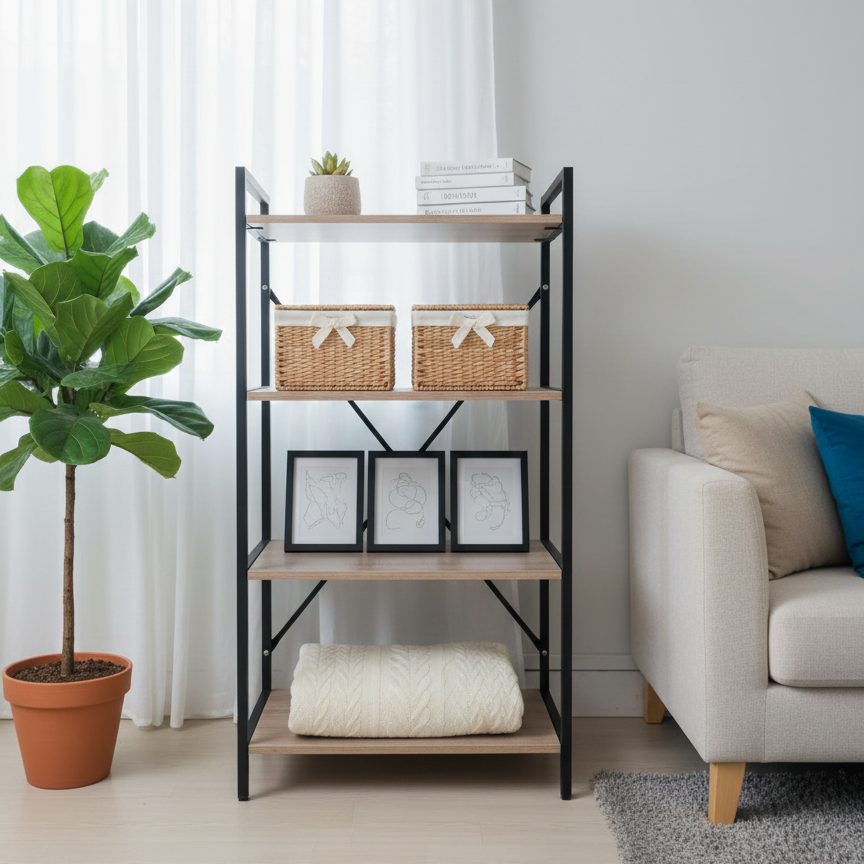 4 Tier Rolling Storage Rack With Lockable Wheels