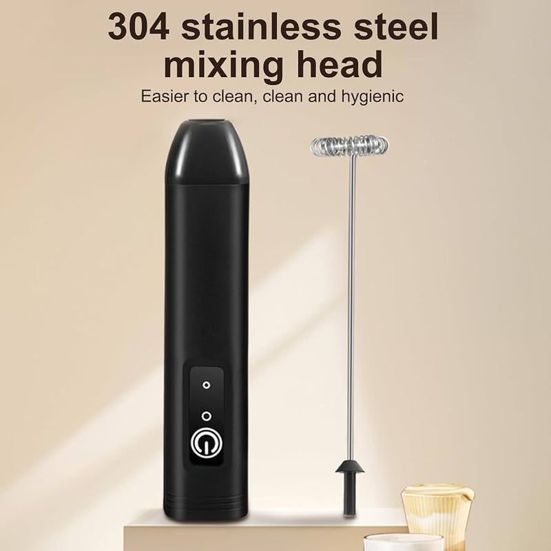 Rechargeable Electric Milk Frother Set With Glass Cup
