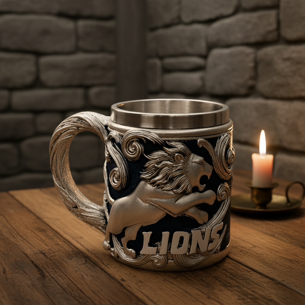 Lion Design Stainless Steel Mug