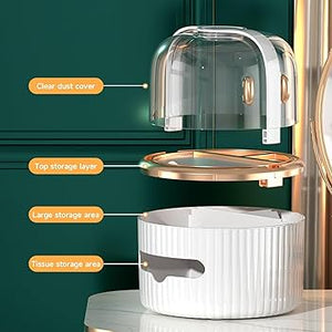 Modern Luxury Tissue Box + Multipurpose Organizer With Acrylic Door