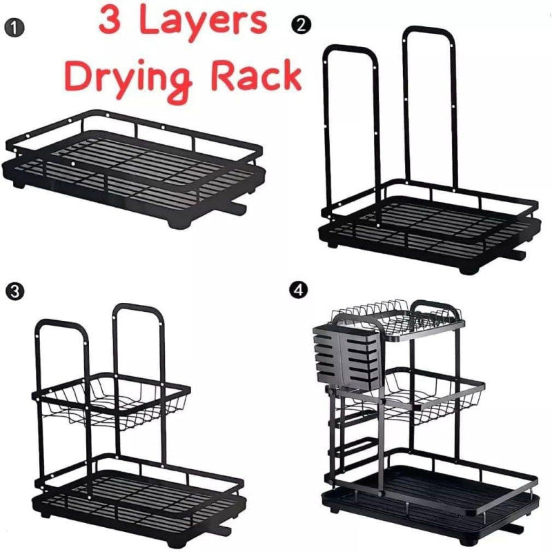 3 Layer Stainless Steel Dish Drying Rack