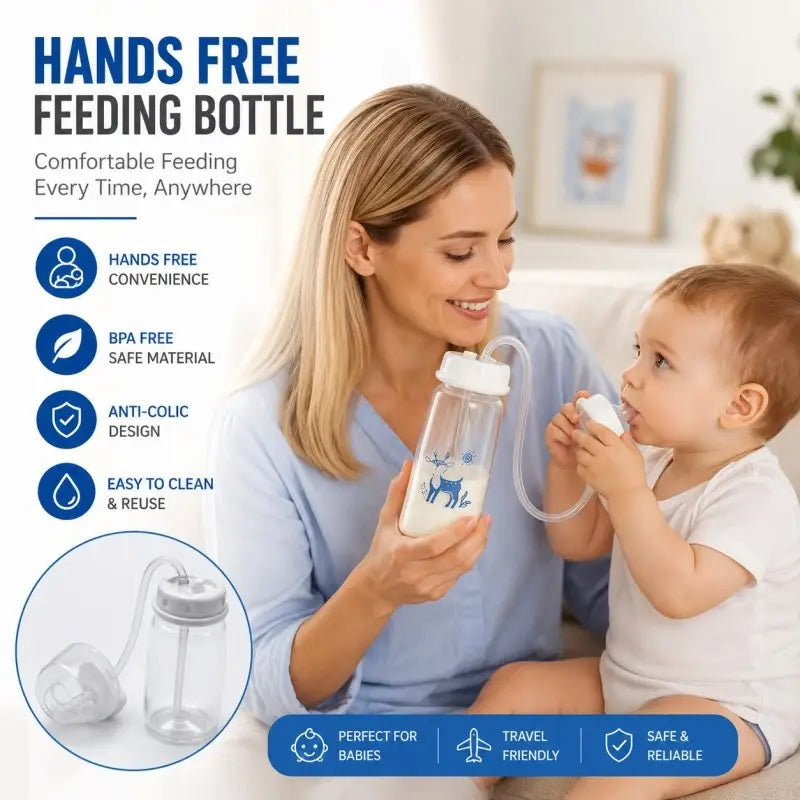 Silicone Tube Hands Free Baby Feeding Bottle