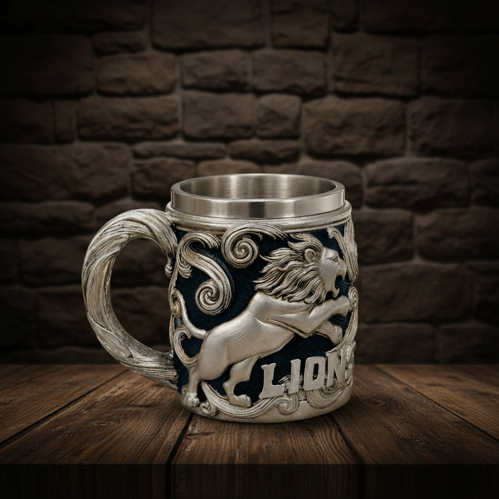Lion Design Stainless Steel Mug
