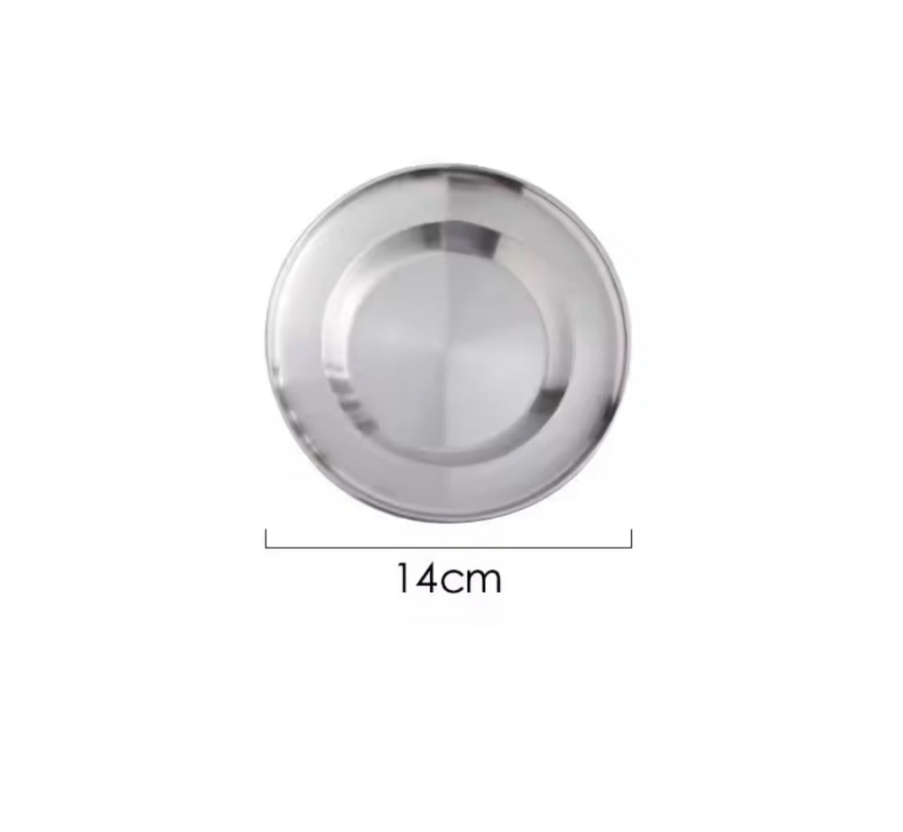 Luxury Round Stainless Steel Serving Plate