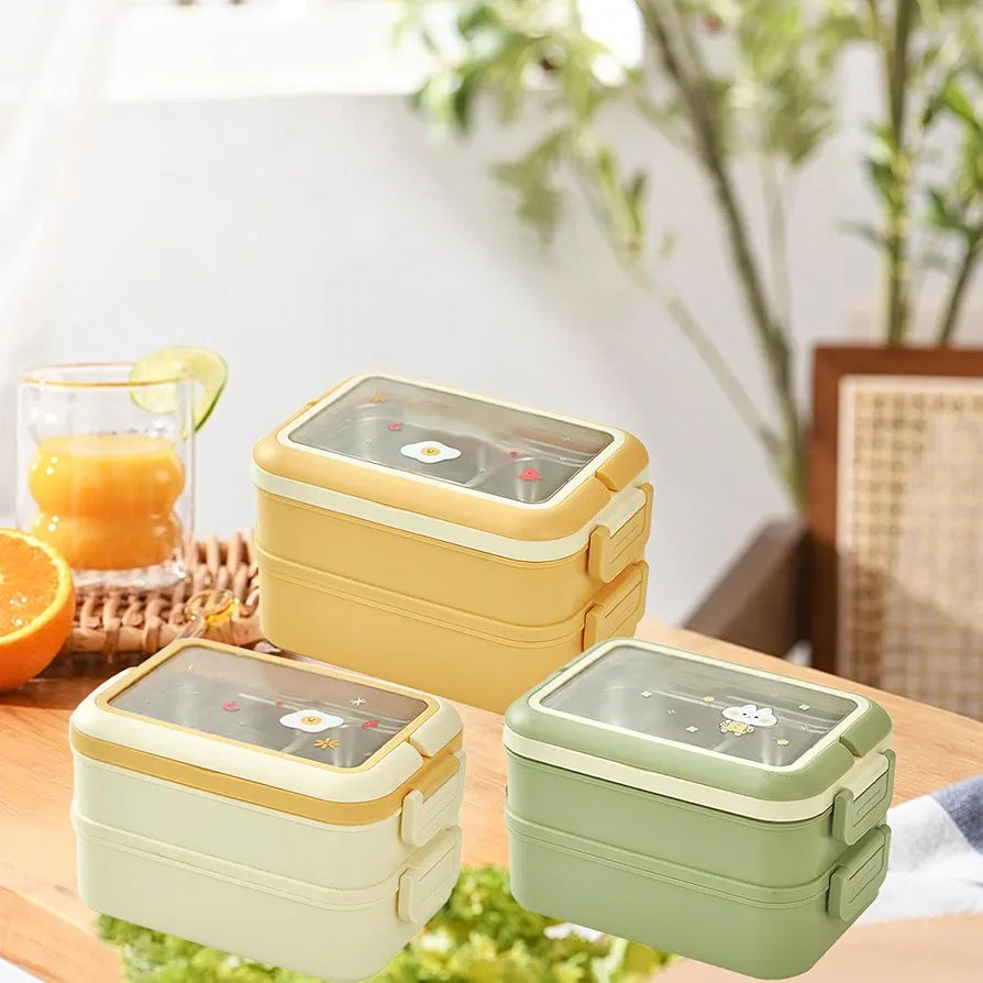 Insulated Stainless Steel 2 Layer Lunch Box