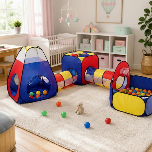 Multi-Section Babies Play Tent With Tunnel