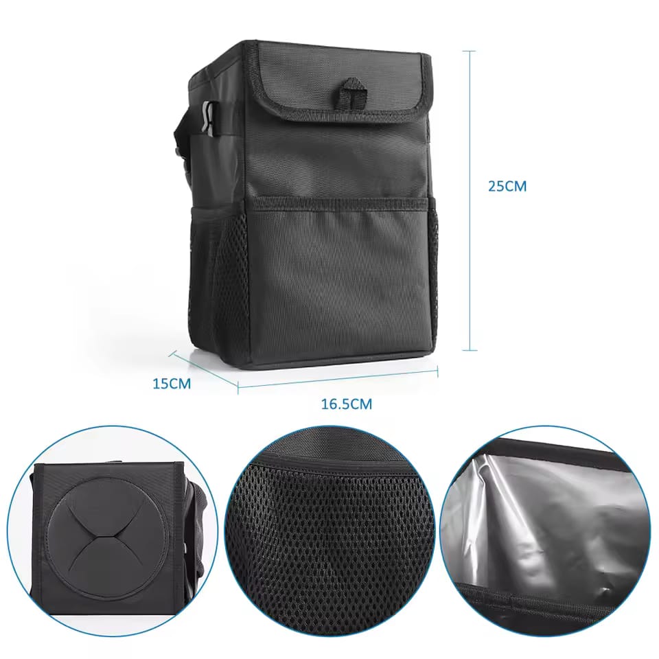 Multifunctional Waterproof Car Trash Bin and Insulated Storage Organizer