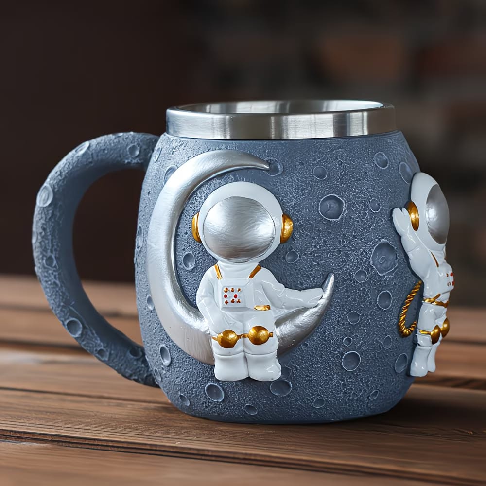 3D Astronaut Cosmonaut Pattern Stainless Steel Mug (450ML)