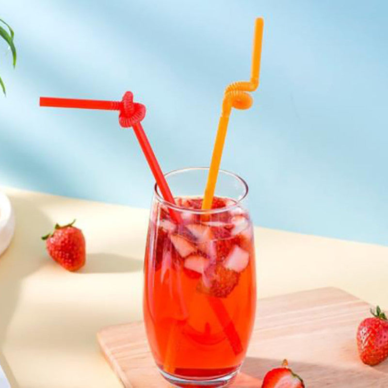 50pcs Flexible Disposable Multi-Color Plastic Straws