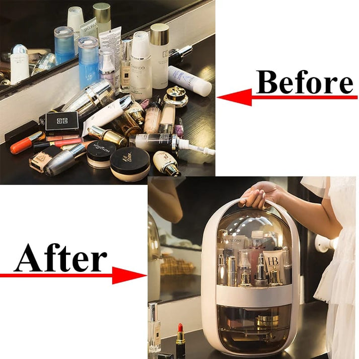 Portable Dustproof Luxurious Cosmetics Storage Organizer Box