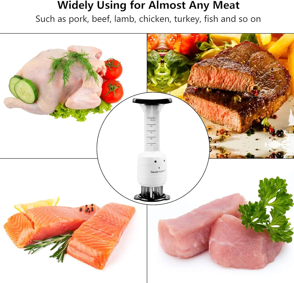 Meat Tenderizer and Marinade Flavor Sauce Injector