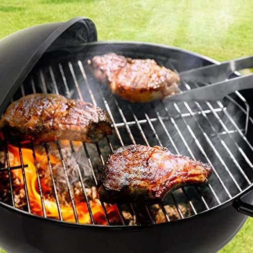 Charcoal BBQ Grill, Smoker Grill For Outdoor Cooking Camping Kettle Grill With Lid & Wheels