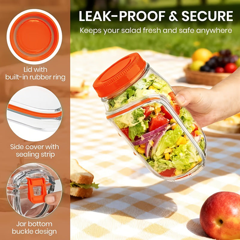 Airtight Salad Jar With Sauce Pot