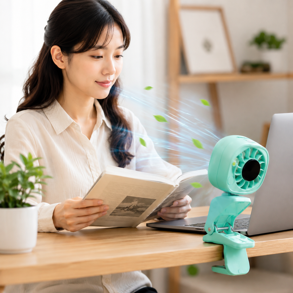 Mini Rechargeable Clip Desk Fan