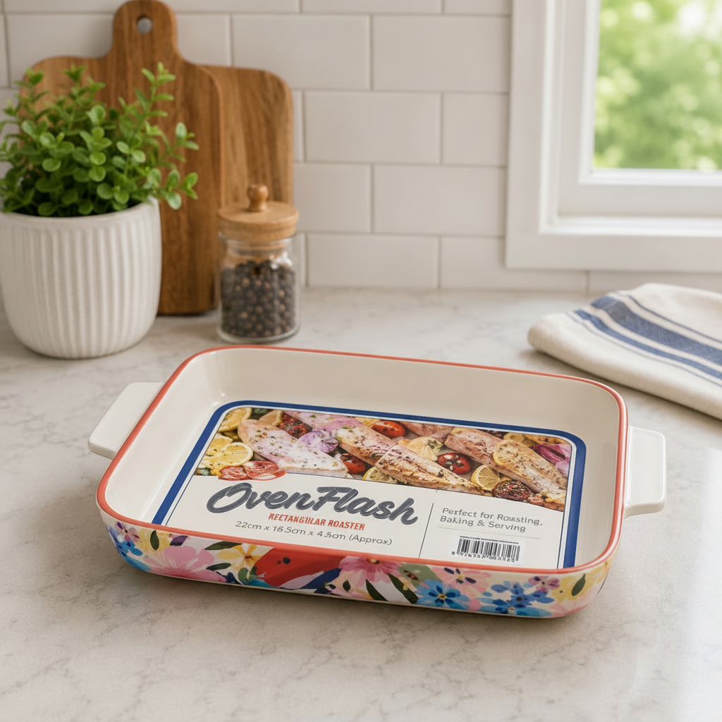 Danny Home Colorful Decorative Baking Dish With Handle (ASC004)