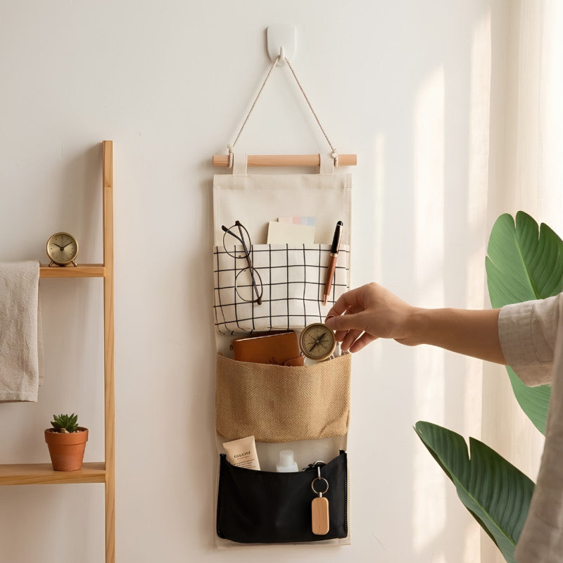Wall Mounted 3 Pocket Hanging Storage Organizer