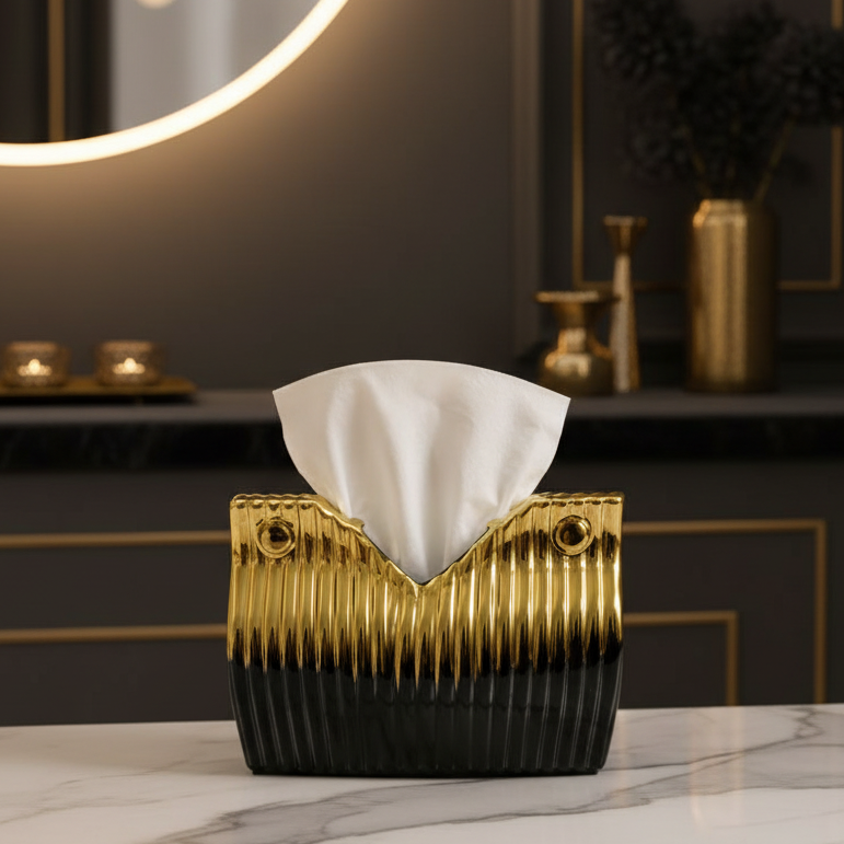 luxury Scalloped Ceramic Tissue Box Holder