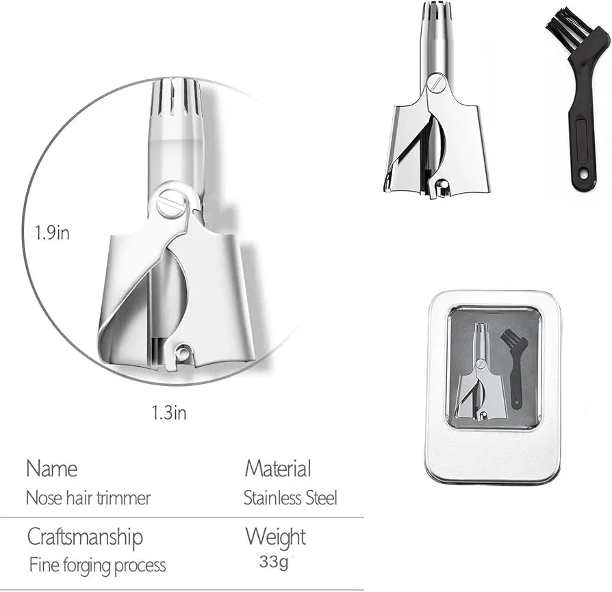 Stainless Steel Manual Nose & Ear Hair Trimmer