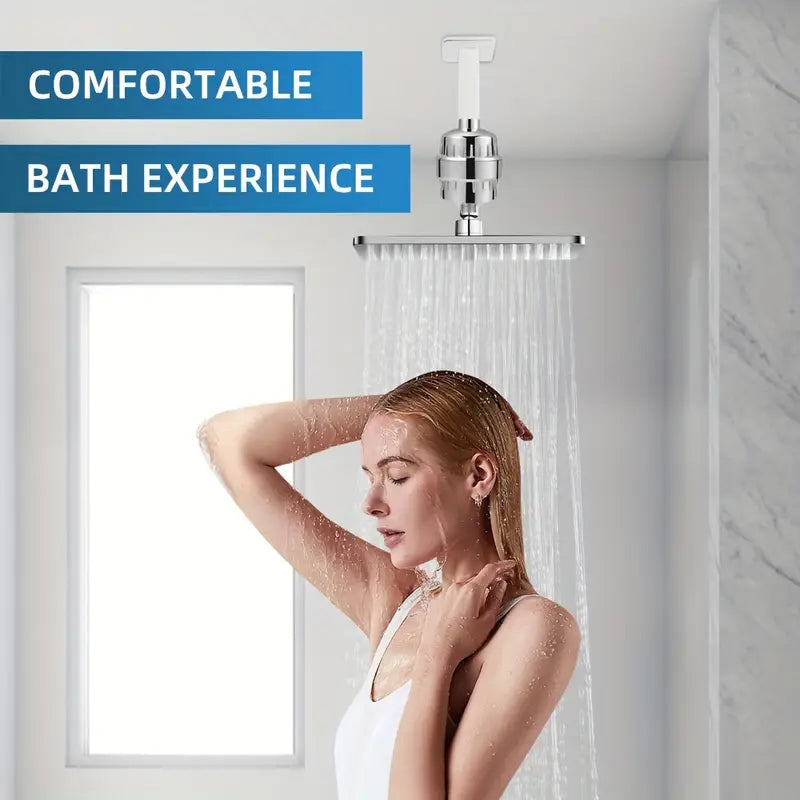 BZM Aqua Hard Water Filter & Shower Head Combination Designed To Protect Skin & Hair