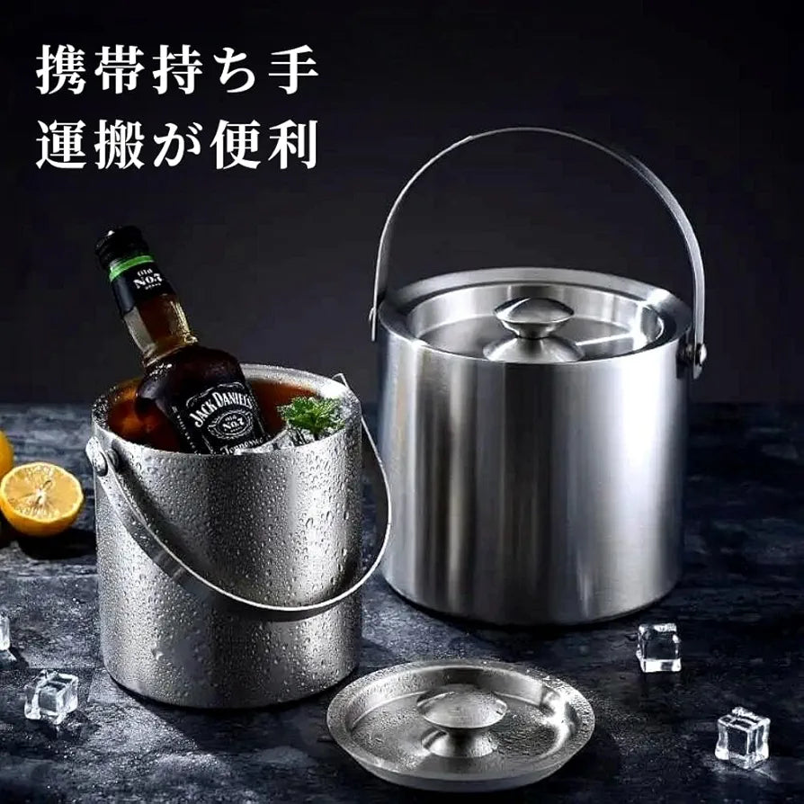 Multipurpose Stainless Steel Ice Bucket With Tongs