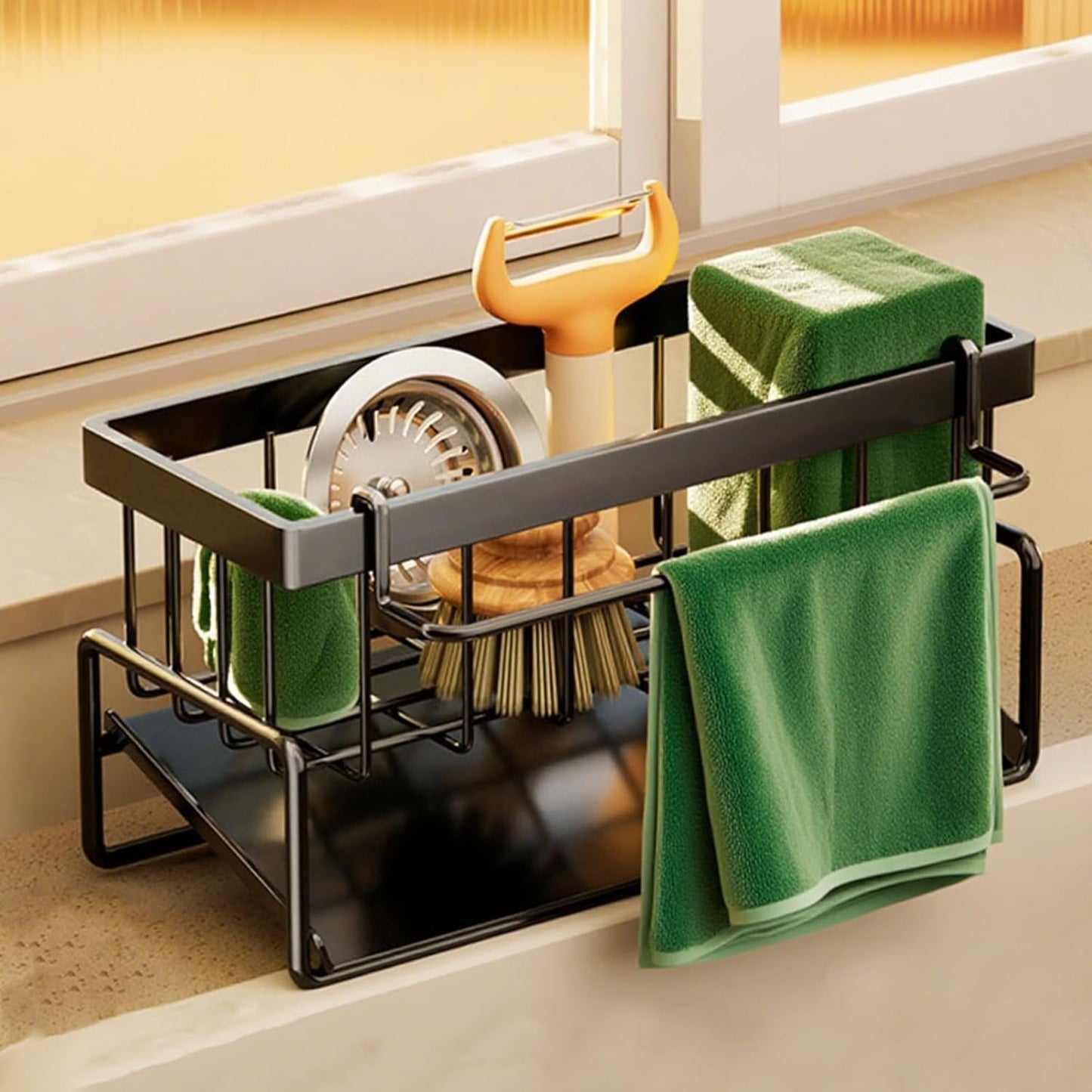 Multipurpose Kitchen Sink Iron Drainer Rack