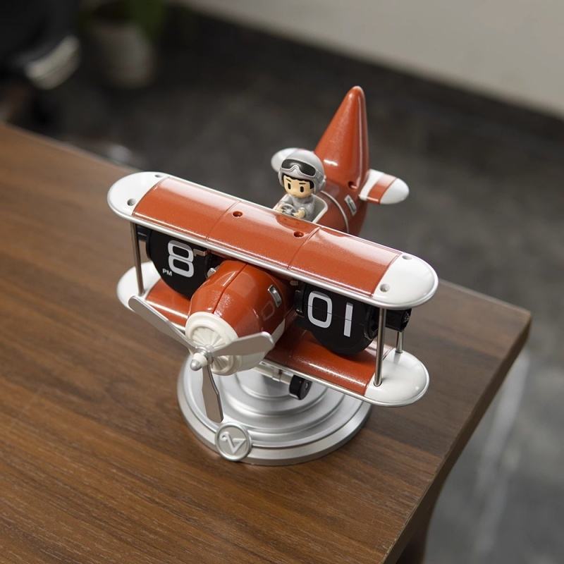 Creative Vintage Aircraft Flip Desk Clock For Office & Home