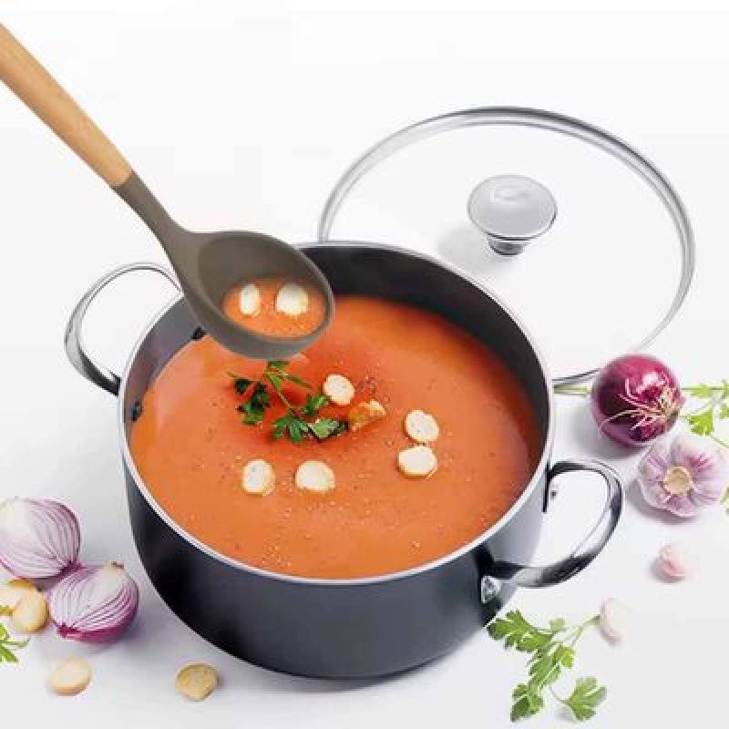 Cooking Utensils Silicone Ladle Wooden Handle