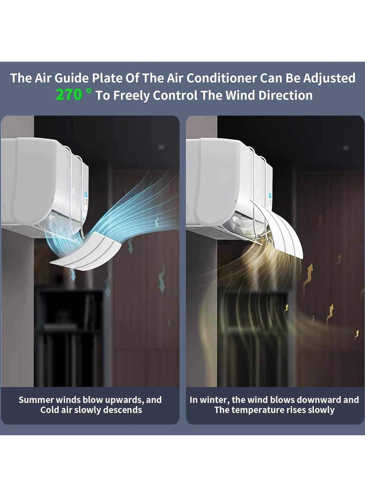 Split AC Air Deflector, universally Adjustable to Accommodate All AC sizes.