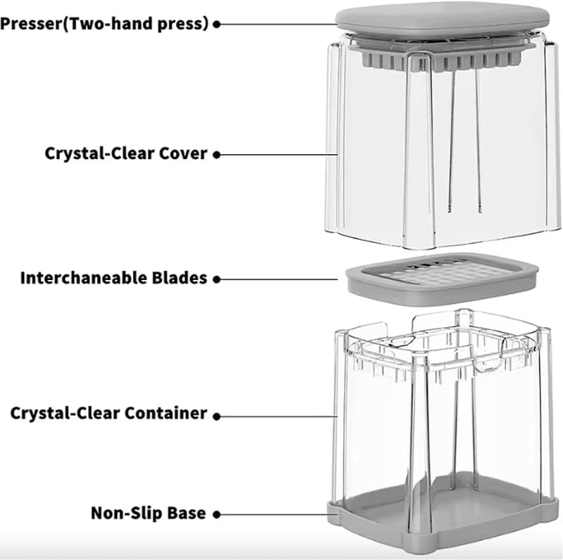 Manual Press Vegetables Cutter With Storage Box