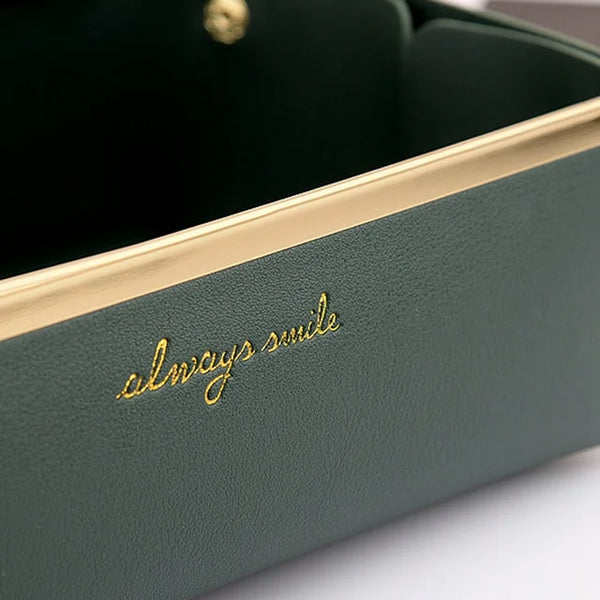 Premium Quality Desktop Leather Storage Tray Jewelry Organizer