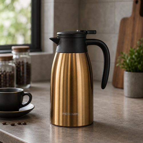 Premium Insulated Penguin Vacuum Coffee Pot Stainless Steel