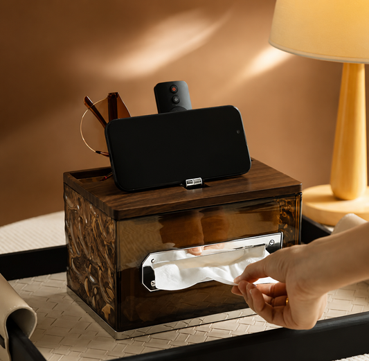 Glacier Pattern Remote Control & Tissue Organizer Box