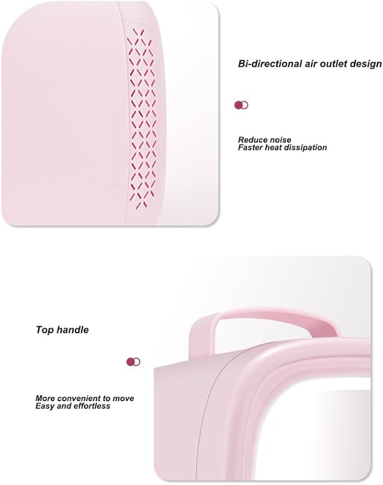 Portable Mini Fridge For Skin Care, Cosmetic Refrigerator With Mirror And LED