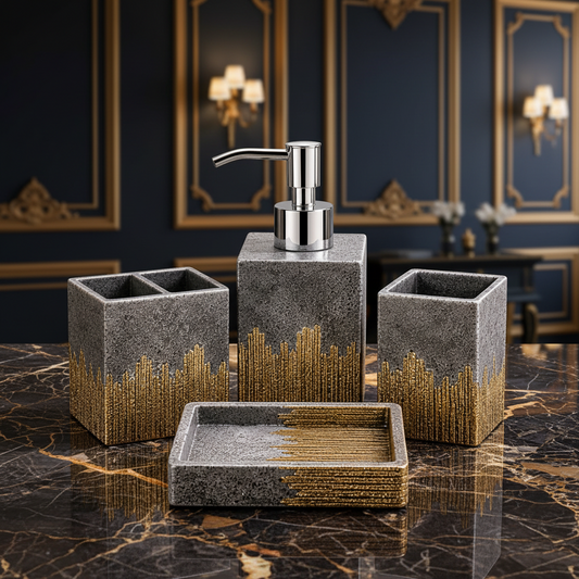 Modern Ceramic Premium Quality Bathroom Accessories (4Pcs Set)