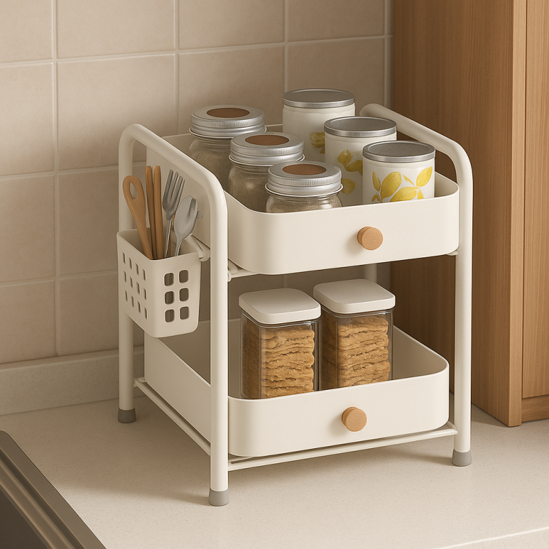 Luxurious Binca Two-Tier Kitchen Countertop Organizer Rack