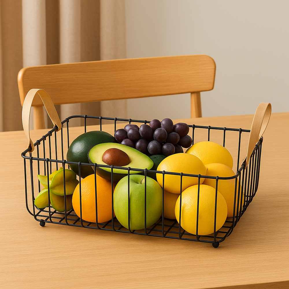 Black Metal Wire Binca Fruit & Vegetables Basket