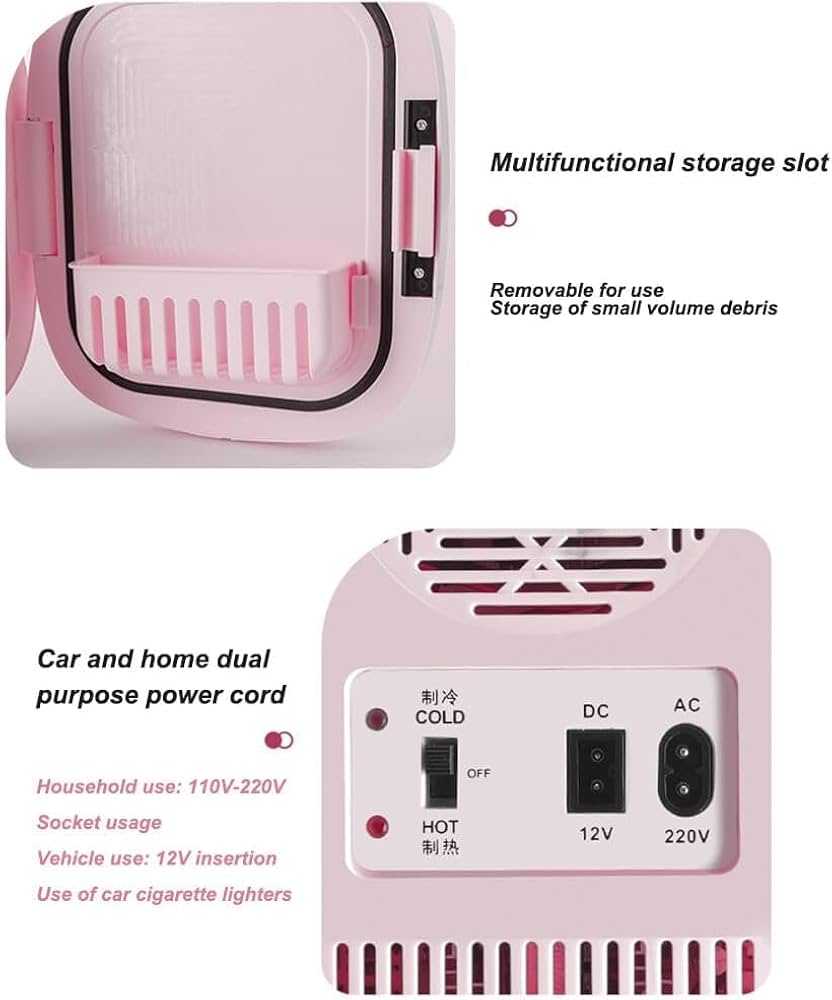 Portable Mini Fridge For Skin Care, Cosmetic Refrigerator With Mirror And LED