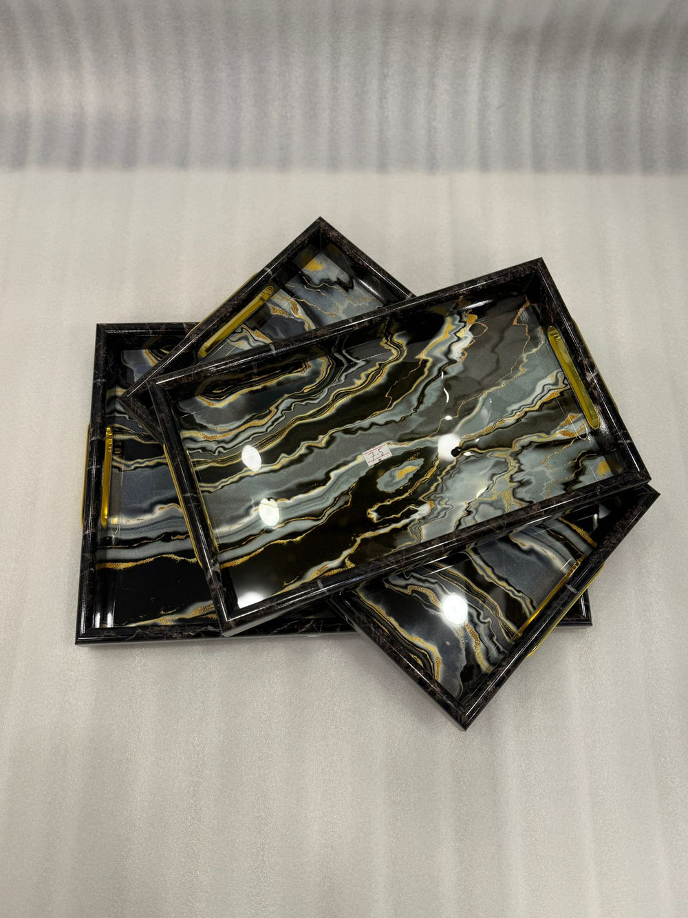 Luxurious 3-Piece Serving Tray Set