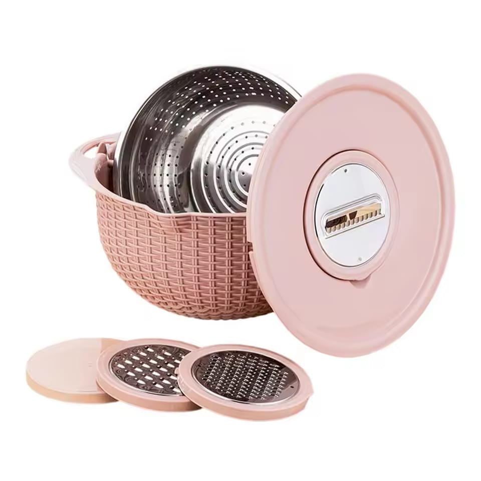 Multifunctional Stainless Steel Stainer & Drain Basket Bowl Set