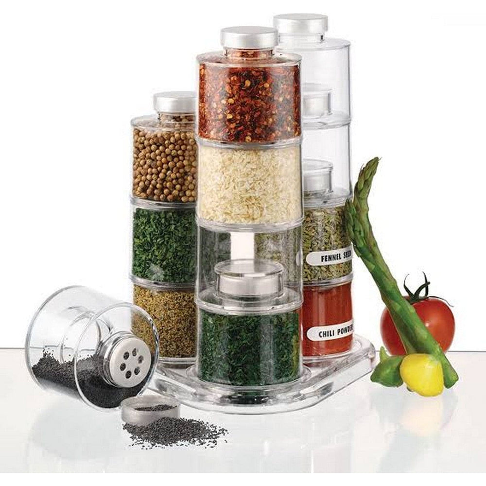Acrylic Spice Jars Tower (Pack Of 12)
